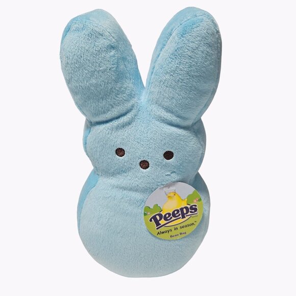 Peeps Marshmallow Easter Bunny 9 Inch Blue Rabbit Plush Stuffed Animal Toy - Picture 1 of 9